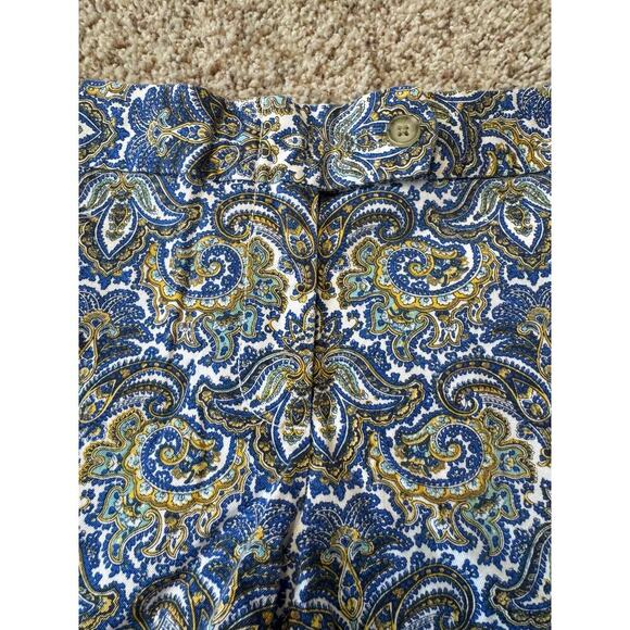 J. CREW dressy shorts, Size 8; Blue & Green Paisley print - Picture 11 of 11